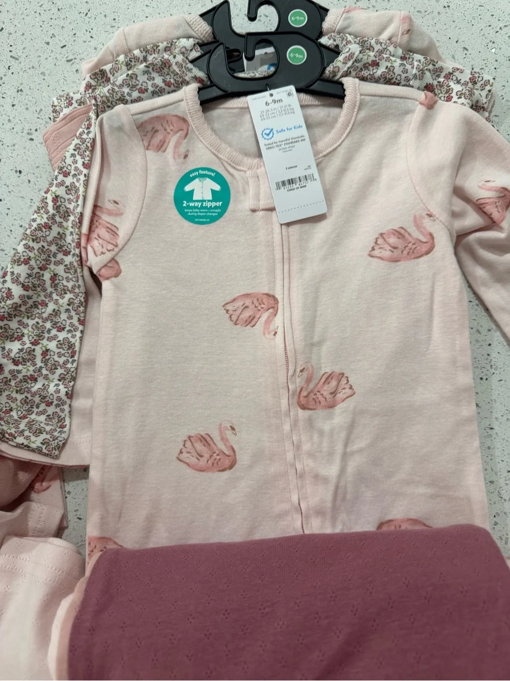 30 pieces Carter's Pink Baby Girls Sleepwear, Onesi and Legging Set